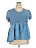 Terra & Sky 100% Lyocell Blue Short Sleeve Top Size 2X - photo 1
