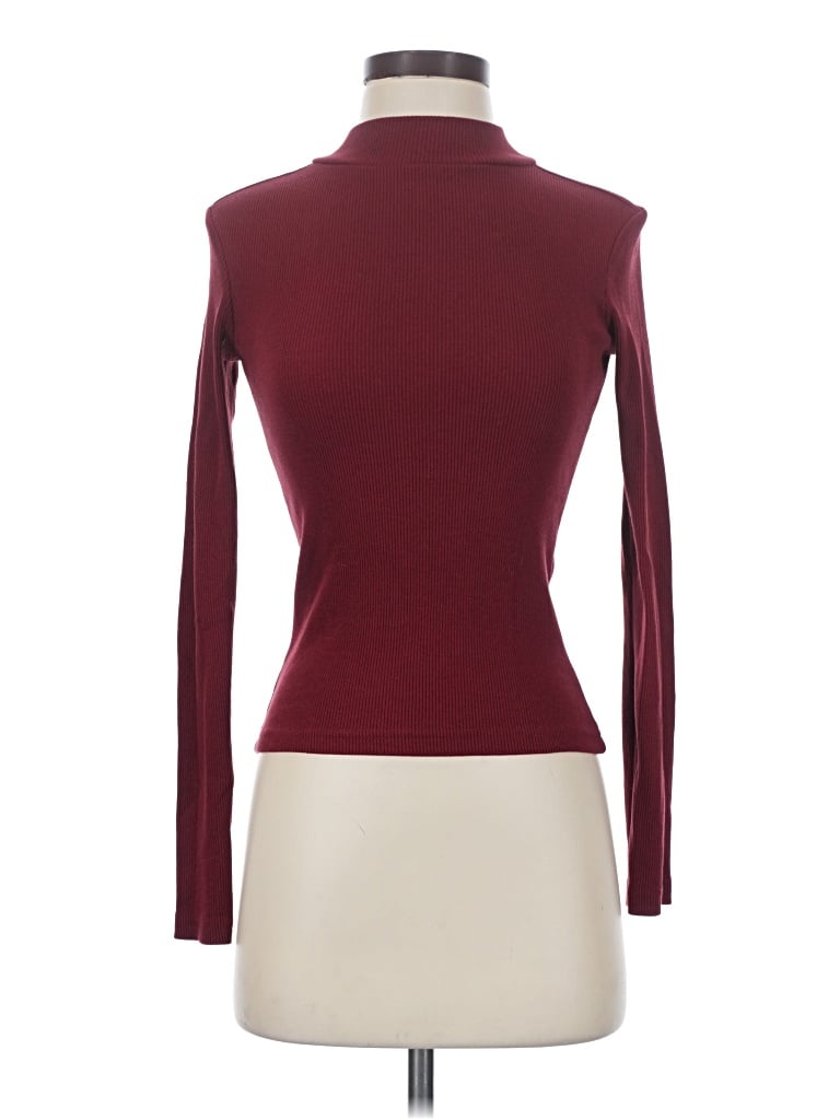 Pre-owned Pact Long Sleeve Turtleneck In Burgundy