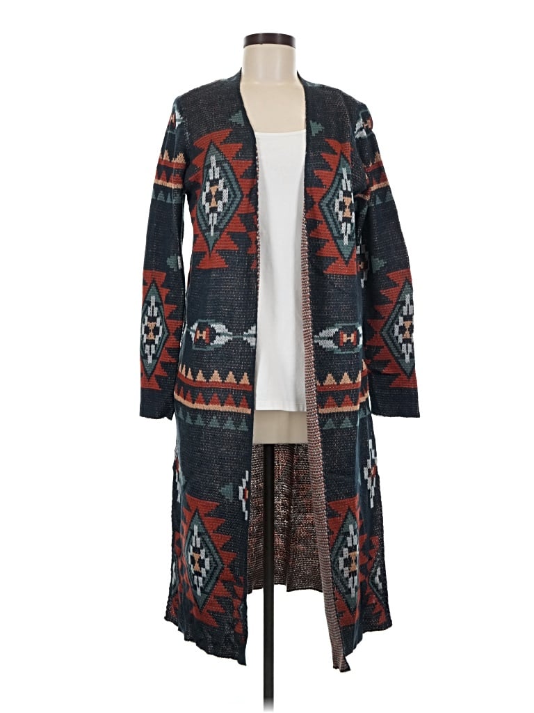 Pre-owned Rock & Roll Denim Cardigan Sweater In Blue