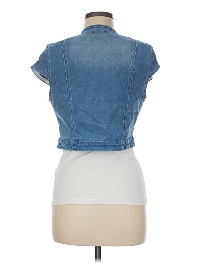 Pre-owned Allegra K Sleeveless Top Blue Strapless Neckline Tops