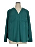 Torrid 100% Polyester Teal Long Sleeve Blouse Size 1X Plus (1) - photo 1