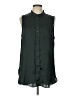 DR2 100% Polyester Green Black Sleeveless Blouse Size L - photo 1