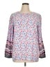 Talbots 100% Rayon Blue Long Sleeve Blouse Size XL - photo 1