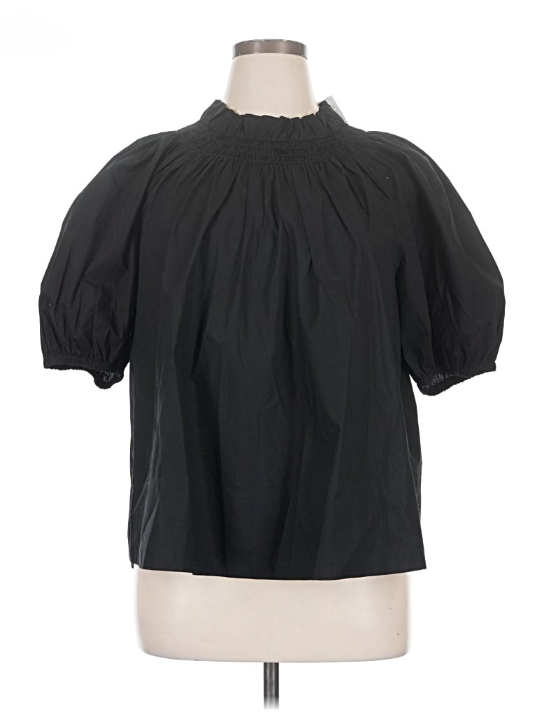 Jcrew Short Sleeve Blouse In Black
