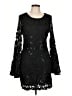 Aqua 100% Polyester Solid Black Cocktail Dress Size L - photo 1