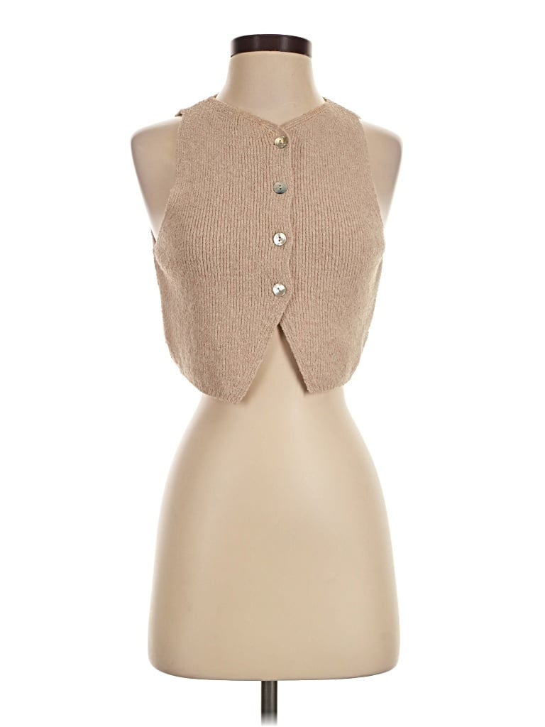 Pre-owned Zara Sweater Vest In Tan