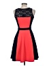 En Focus Studio Color Block Red Cocktail Dress Size 6 - photo 2