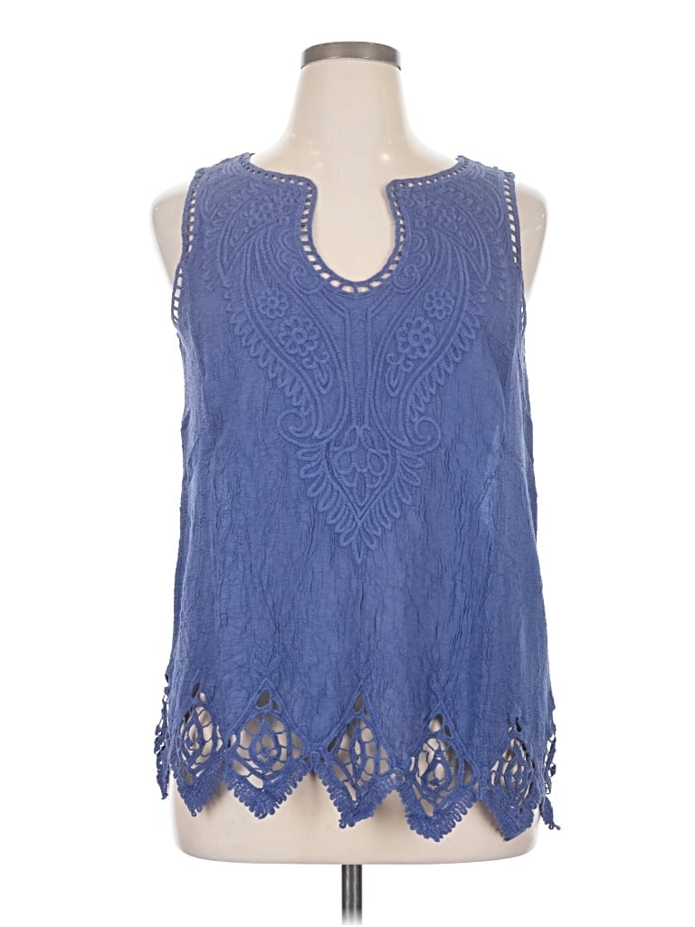 Soft Surroundings Sleeveless Blouse In Blue