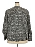 Halogen 100% Polyester Floral Graphic Black Long Sleeve Blouse Size 2X - photo 2