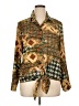 Roz & Ali 100% Polyester Print Gold Long Sleeve Blouse Size XL - photo 1