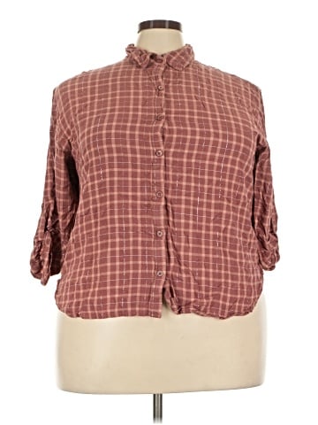 Gloria Vanderbilt 3/4 Sleeve Button-Down Shirt (view 1)