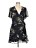 Mi ami 100% Polyester Floral Blue Cocktail Dress Size L - photo 1