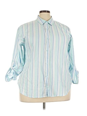 Gloria Vanderbilt 3/4 Sleeve Button-Down Shirt (view 1)