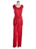 SIMPLE By Suzanne Betro Solid Red Jumpsuit Size L - photo 1