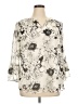 Talbots 100% Polyester Floral Ivory 3/4 Sleeve Blouse Size 0X - photo 1