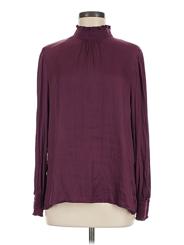 Pre-owned Daniel Rainn Long Sleeve Blouse In Burgundy