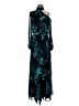 Xscape 100% Polyester Floral Black Teal Cocktail Dress Size 4 - photo 1
