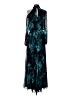 Xscape 100% Polyester Floral Black Teal Cocktail Dress Size 4 - photo 2