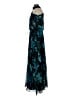 Xscape 100% Polyester Floral Black Teal Cocktail Dress Size 4 - photo 5