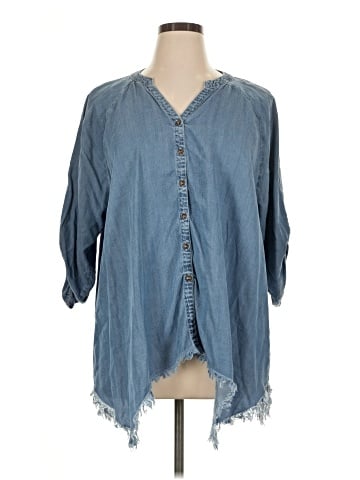 Hester & Orchard 3/4 Sleeve Button-Down Shirt (view 1)
