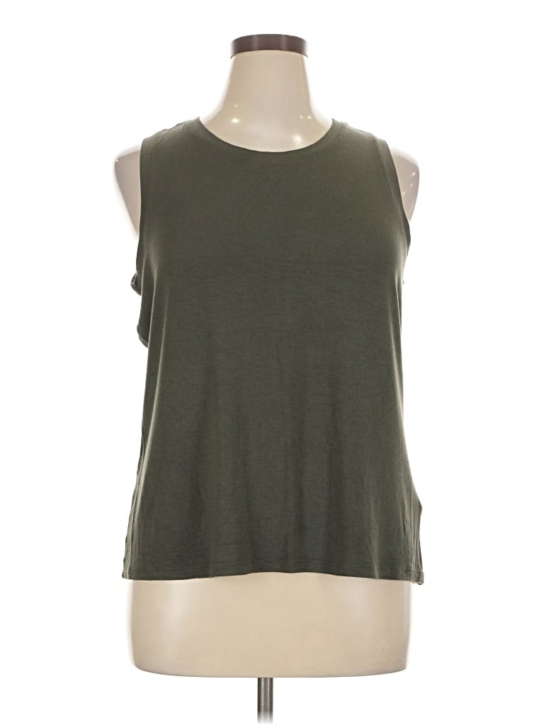 Pre-owned Halogen Sleeveless Top Green Halter Neckline Tops