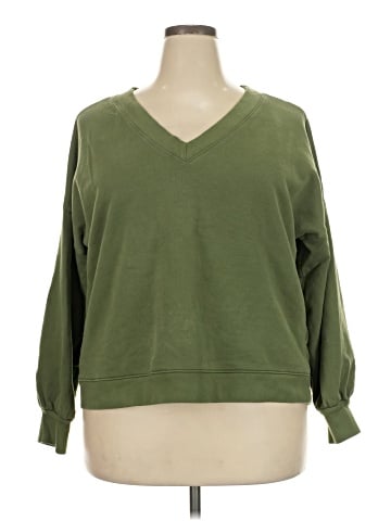 Madewell (Re)sourced Cotton V-Neck Sweatshirt (view 1)