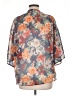 North Style 100% Polyester Floral Orange Gray Kimono Size L - photo 4