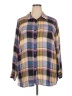 Talbots 100% Rayon Plaid Purple Long Sleeve Button-Down Shirt Size 2X - photo 1