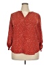 Fun2Fun 100% Polyester Stars Red 3/4 Sleeve Blouse Size XXL - photo 1