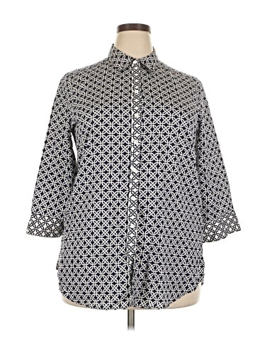 Foxcroft 3/4 Sleeve Button-Down Shirt (view 1)