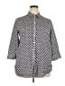 Foxcroft Polka Dots Gray 3/4 Sleeve Button-Down Shirt Size 18 - photo 1