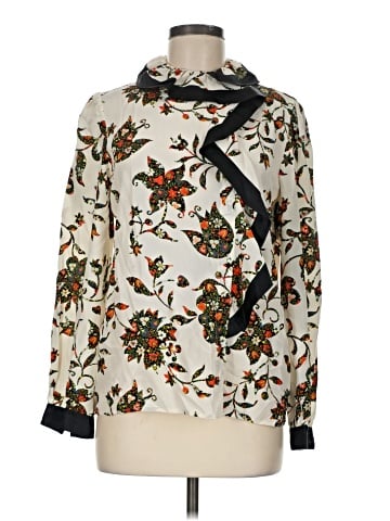 Tory Burch Long Sleeve Silk Top (view 1)