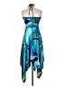 Unbranded 100% Polyester Graphic Blue Cocktail Dress Size L - photo 2