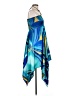 Unbranded 100% Polyester Graphic Blue Cocktail Dress Size L - photo 4