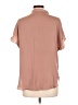 Naked Zebra 100% Polyester Tan Short Sleeve Blouse Size L - photo 2