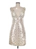 Jovani 100% Polyester Metallic Silver Cocktail Dress Size 8 - photo 1