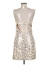 Jovani 100% Polyester Metallic Silver Cocktail Dress Size 8 - photo 2