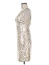 Jovani 100% Polyester Metallic Silver Cocktail Dress Size 8 - photo 5