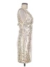 Jovani 100% Polyester Metallic Silver Cocktail Dress Size 8 - photo 4