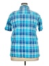 DressBarn Plaid Blue Short Sleeve Button-Down Shirt Size 2X - photo 2