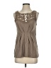Deletta Brown Sleeveless Blouse Size S - photo 1