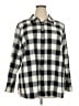 Talbots 100% Cotton Checkered-gingham Gray Long Sleeve Button-Down Shirt Size 2X - photo 1