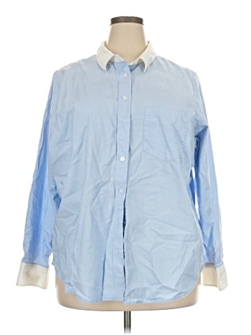 Lands' End 3/4 Sleeve Button-Down Shirt (view 1)
