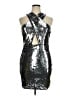 Express 100% Polyester Metallic Silver Cocktail Dress Size 16 - photo 1