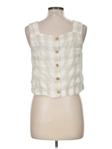 Madewell Linen-Blend Sunside Button-Back Top: Undyed Edition (view 2)