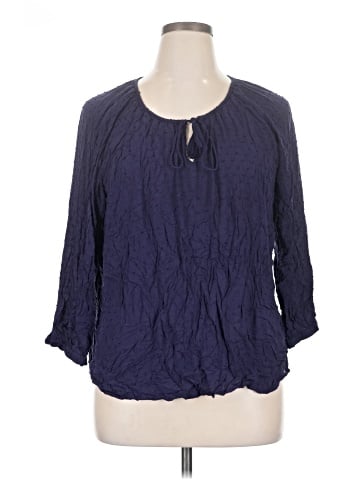 Great Northwest Indigo 3/4 Sleeve Blouse (view 1)