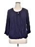 Great Northwest Indigo 100% Rayon Blue 3/4 Sleeve Blouse Size 1X - photo 1