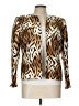 Kasper 100% Silk Animal Print Gold Silk Blazer Size 10 Petite - photo 1