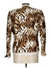 Kasper 100% Silk Animal Print Gold Silk Blazer Size 10 Petite - photo 2