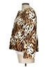 Kasper 100% Silk Animal Print Gold Silk Blazer Size 10 Petite - photo 5